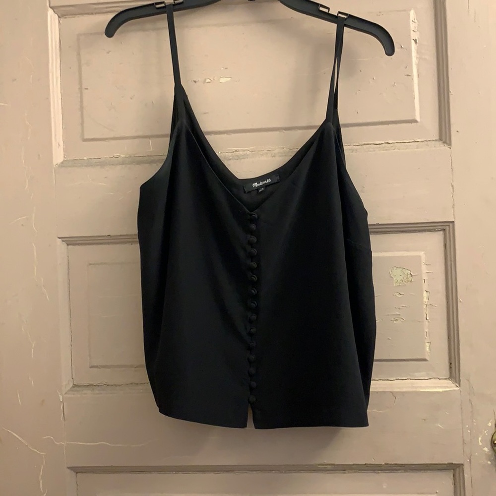 Madewell Black buttoned tank